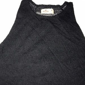 Black lace crop top